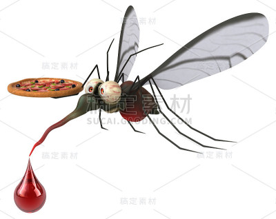 蚊子- 3D插图