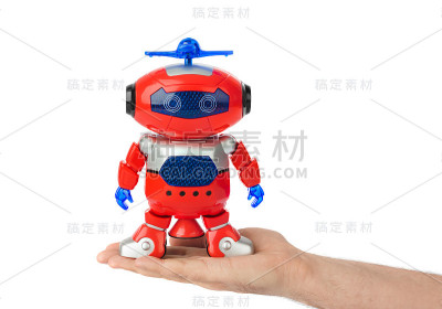 手与玩具机器人