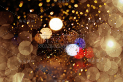 圣诞背景，节日抽象灯光散焦背景