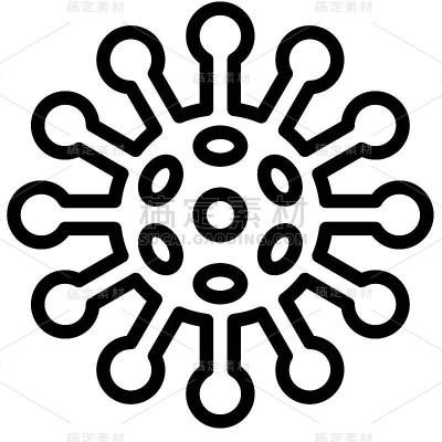 病毒或细菌矢量插图，线条样式图标