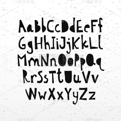 手抄书法字母字母表。