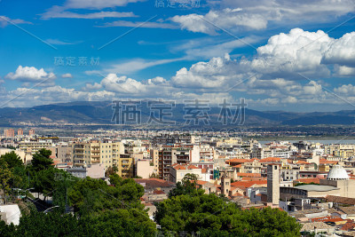 卡利亚里，撒丁岛，意大利城市景观