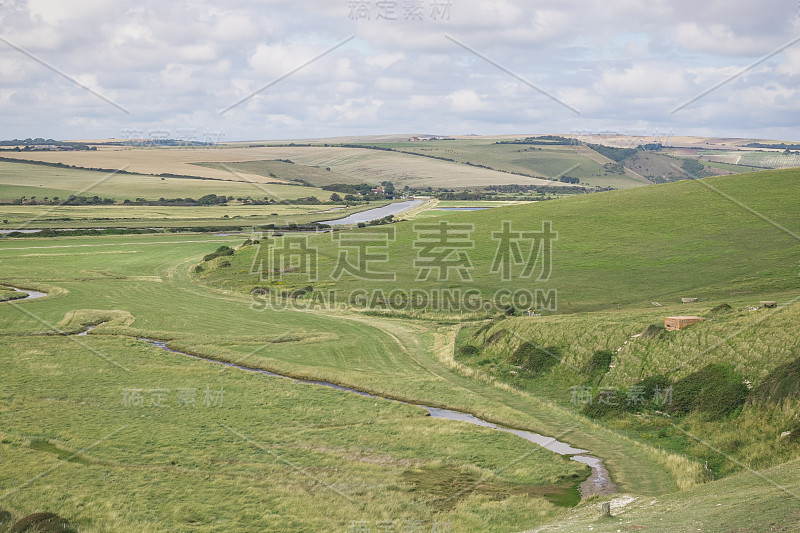 Cuckmere Haven，英国苏塞克斯的一个泛滥平原地区