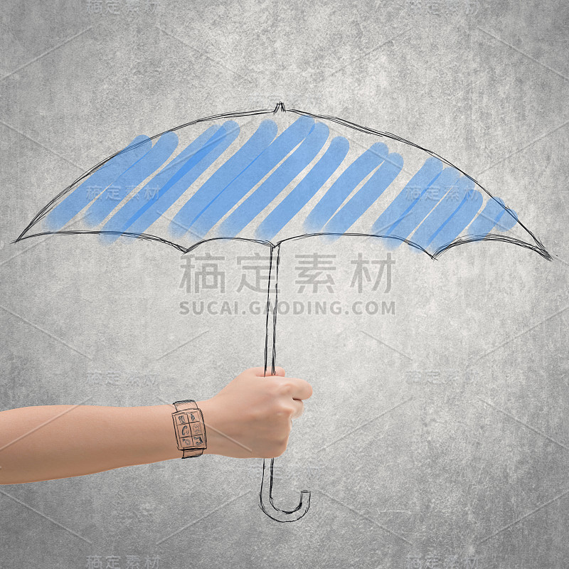 撑伞的概念防水