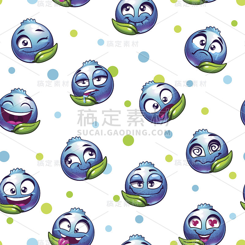 无缝模式与有趣的卡通人物