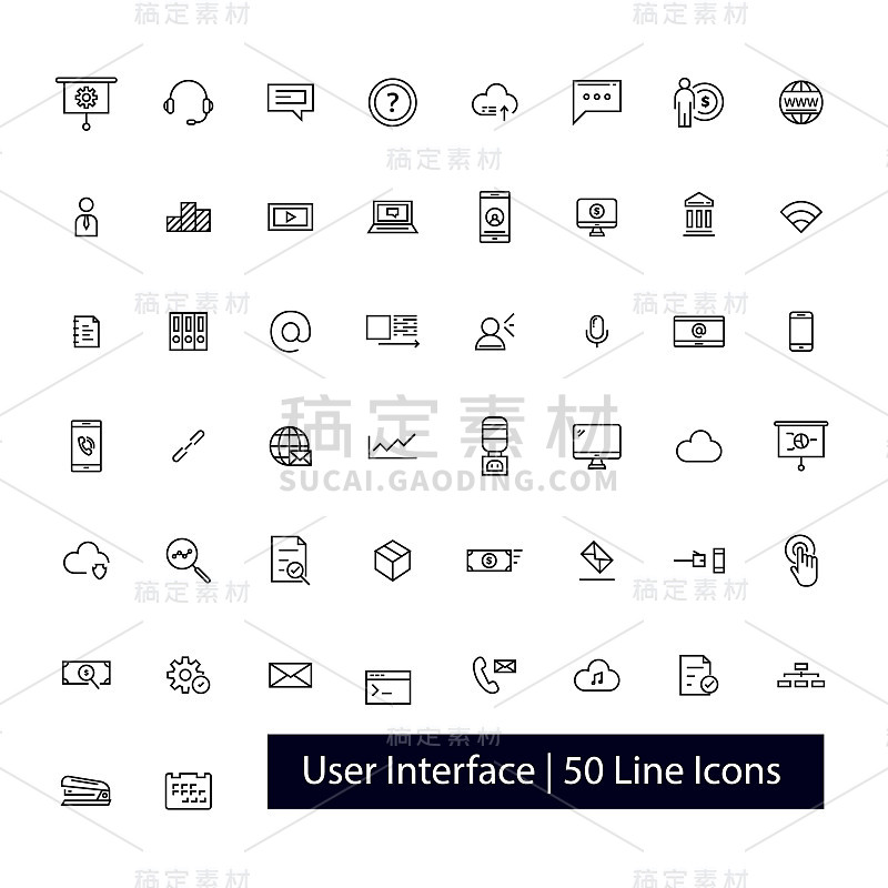 50用户界面线条图标