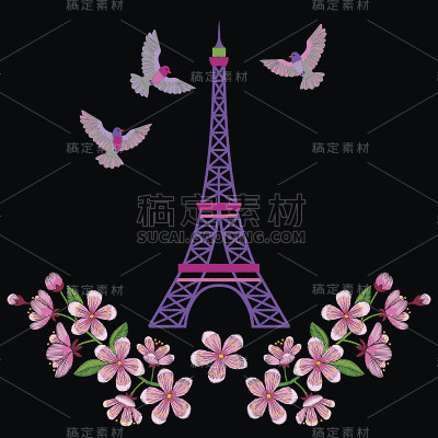 巴黎的刺绣图案