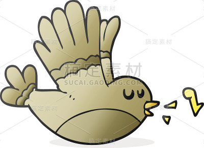 卡通鸟唱歌