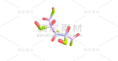 核糖分子结构孤立在白色上