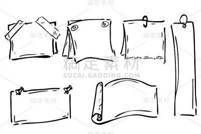 各种空白字条，孤立上白