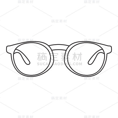 图标与眼镜的框架的图片。一个简单的绘图没有浇注。矢量图