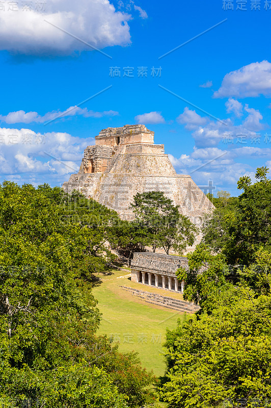 大金字塔，乌克斯马尔，一个古典时期的古玛雅城市。玛雅文化最重要的考古遗址之一。联合国教科文组织世界遗