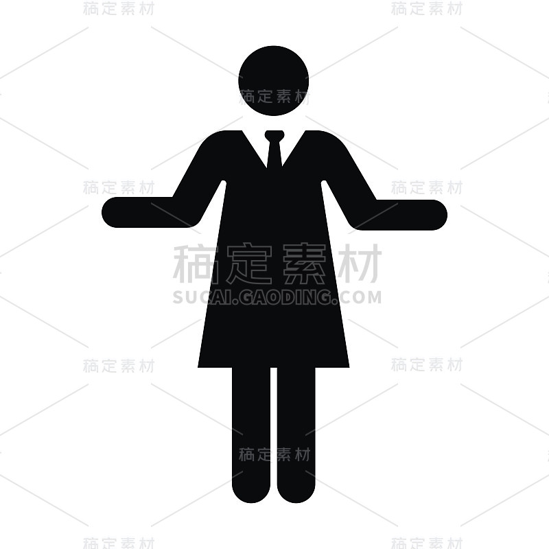 女商人图标矢量人符号在象形文字