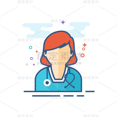 平坦的颜色图标-医生