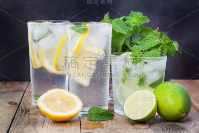 玻璃，柠檬，柠檬木
