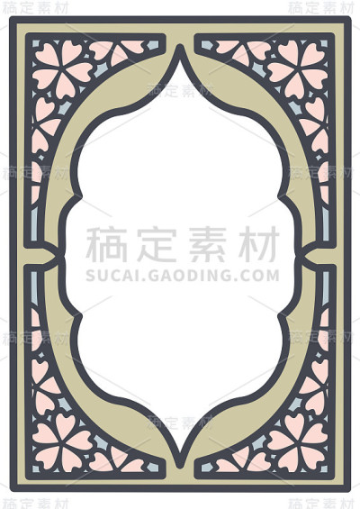 樱花图案框架插图