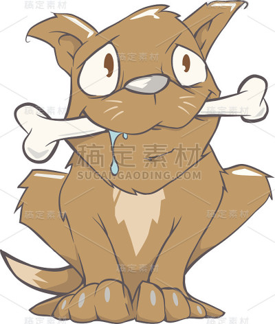 有骨头的小狗狗