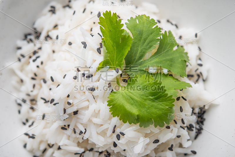 俯视图素食rissoto黑芝麻