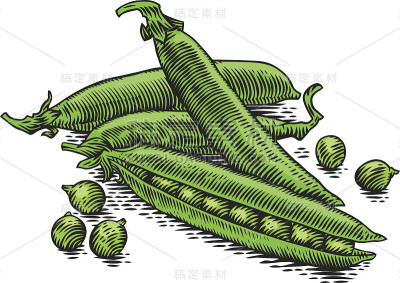 一把豌豆荚和豌豆