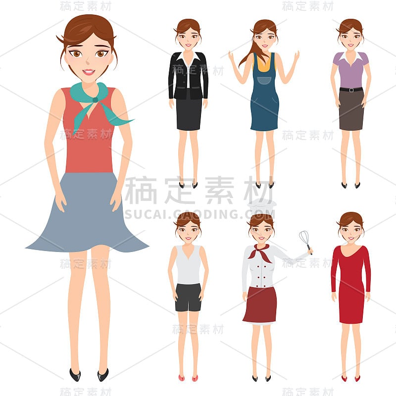 一套漂亮女人的性格。人的性格。