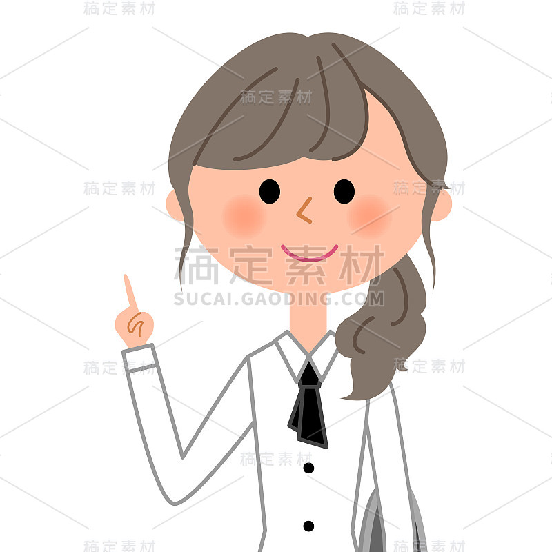咖啡馆服务员，女服务员，用手指手指