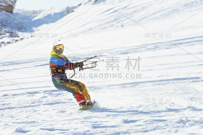 滑雪女孩风筝滑雪运动