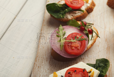 各种健康的素食三明治