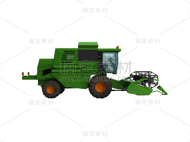 将收割者绿色3d渲染在白色背景上