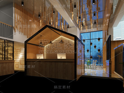 商场商店的3D渲染