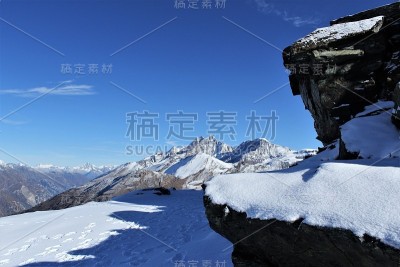 瑞士Gornergrat火车站山顶的景观