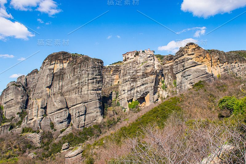 希腊塞萨利Meteora山的Varlaam修道院。联合国教科文组织世界遗产名录