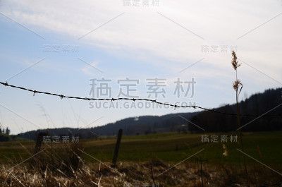 景观中的铁丝网