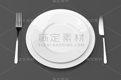 叉和刀与盘子