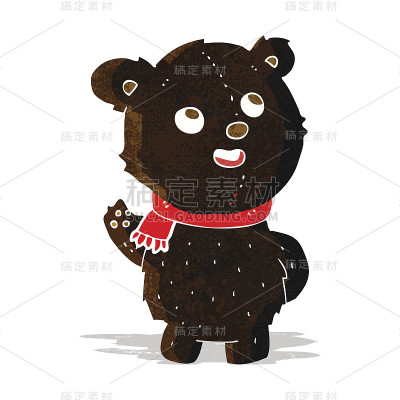 卡通可爱的黑熊幼崽
