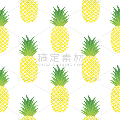 无缝图案与菠萝