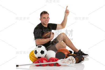 有运动器材的人