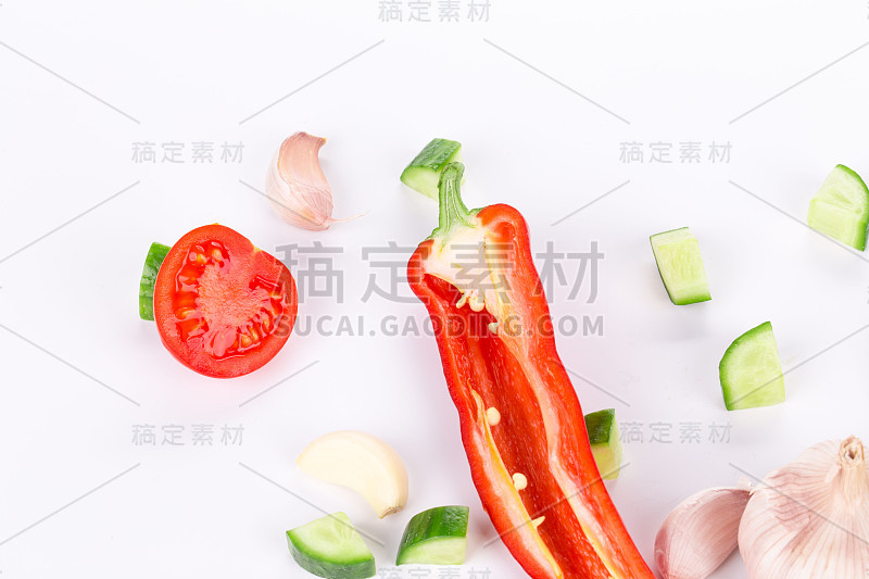 有蔬菜的静物。