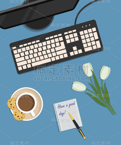 桌面背景的俯视图