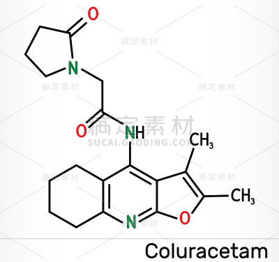 氯拉西坦，BCI-540, C19H23N3O3分子。它是racetam家族的一种益智剂。骨骼的化学