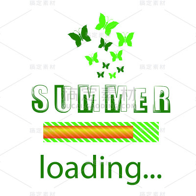 夏天加载。季节性铭文模板