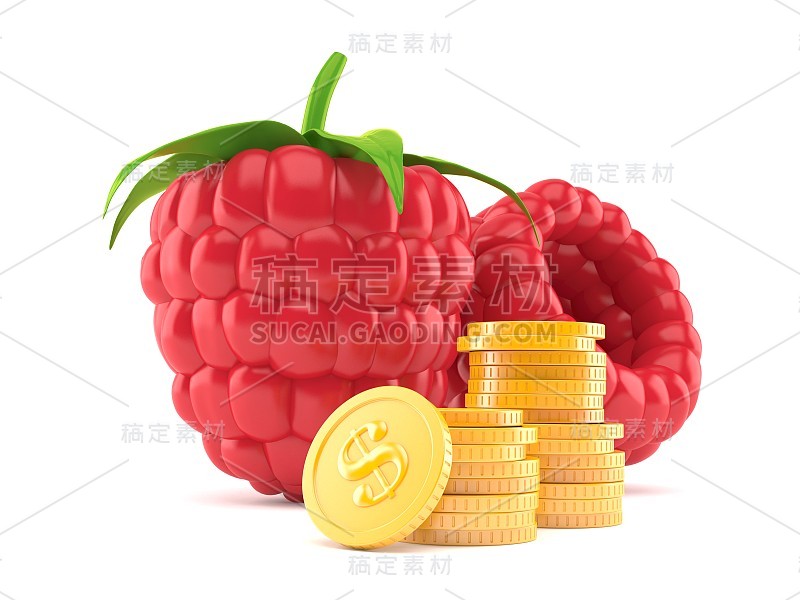 覆盆子与硬币堆