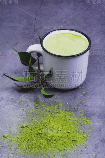 抹茶绿茶，叶和粉