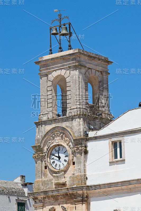 Clocktower。玛蒂娜通用。Puglia。意大利。