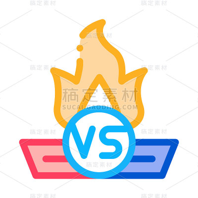 战斗标志图标矢量大纲插图