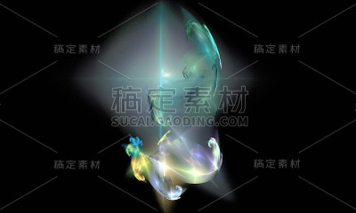 黑色上的数字分形