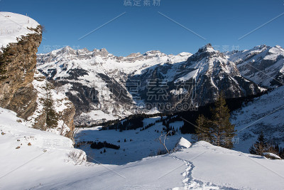 瑞士的冬季景观
