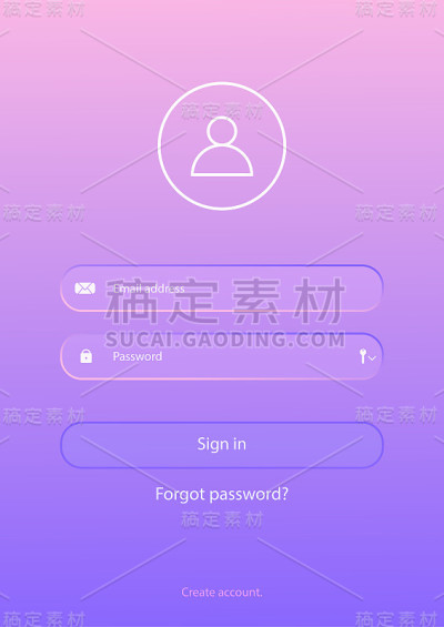 唱歌的形式页与梯度背景。网站ui矢量元素。向量