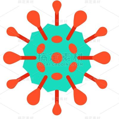 病毒或细菌载体插图，平面风格图标