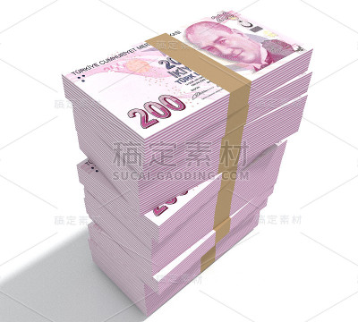 商业金融土耳其货币3D插图