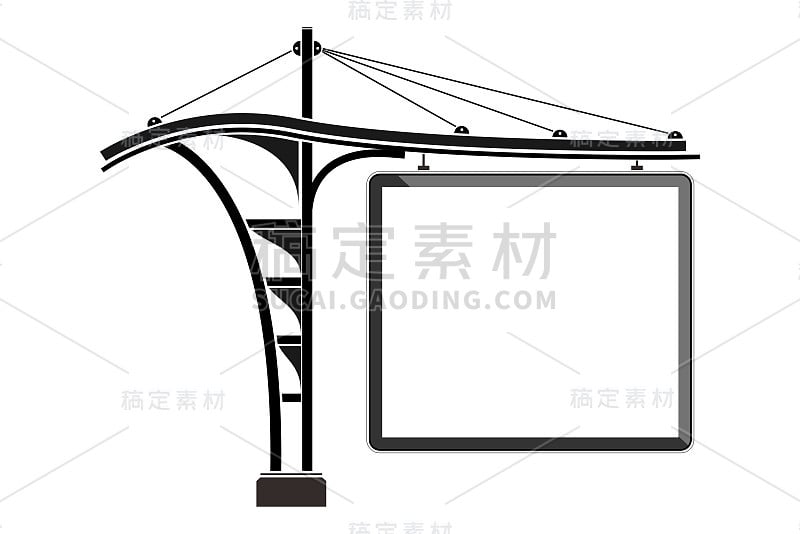 空白广告牌广告现代风格矢量插图